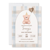 Bear-y First Birthday 1 Party Boho minimum Bear