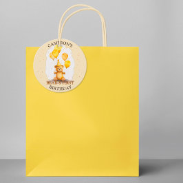 Bear-y First Birthday Gult Bear Gift Märkre Gåvor Etiketter