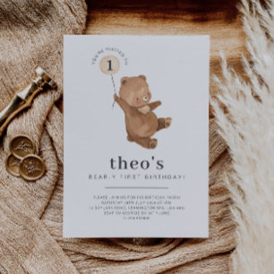 Bear-y First Birthday-inbjudan Inbjudningar
