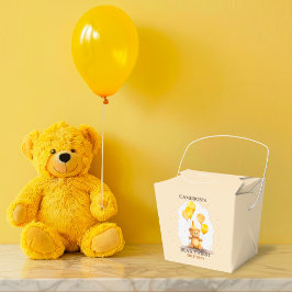 Bear-y First Birthday Kön Neutral Gult Bear Presentaskar