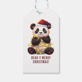 Bear-y God jul! Panda Gift-Märkre Presentetikett