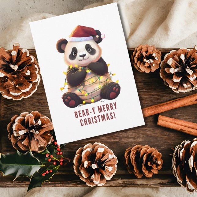 Bear-y God jul! Panda-Helgdag-kort för lek Julkort (Skapare uppladdad)