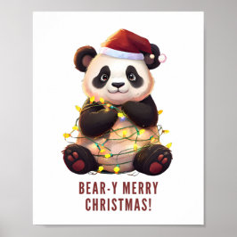 Bear-y God jul! Panda-Poster Poster