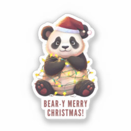 Bear-y God jul! Panda Sticker för lek Klistermärken