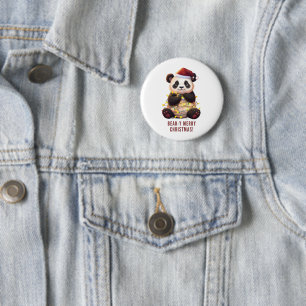 Bear-y God jul! Pandaknapp för uppspelning Knapp