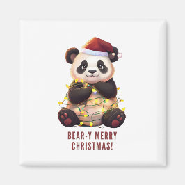 Bear-y God jul! Spelande Panda Magnet