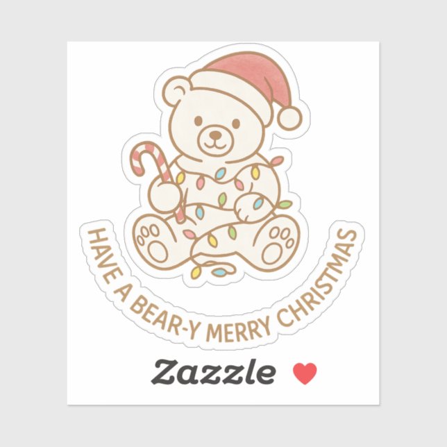 Bear-y God jul Sticker Klistermärken (Ark)