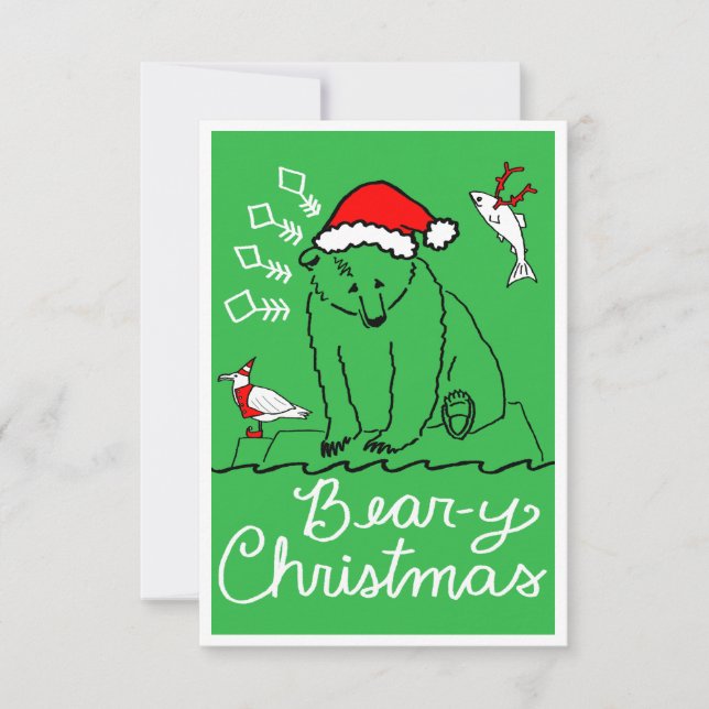 Bear-y-julklapp (baksidan är tom) kort (Framsida)