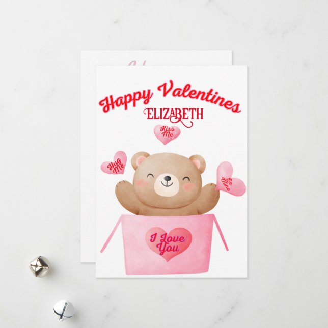 Bear-y Sweet Valentine Surprises, Valentines day Julkort (Fram/Back In Situ)