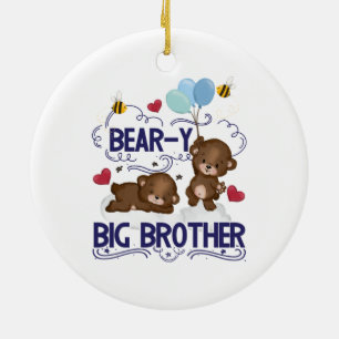 Bear-y Väldigt Big Brother Syskon Pun Julgransprydnad Keramik