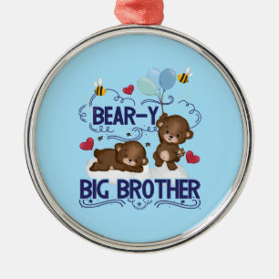 Bear-y Väldigt Big Brother Syskon Pun Julgransprydnad Metall