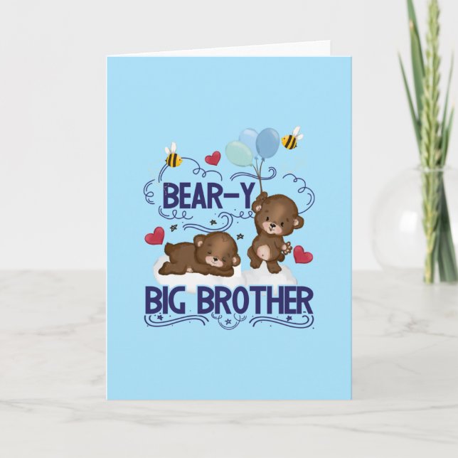 Bear-y Väldigt Big Brother Syskon Pun Kort (Framsida)