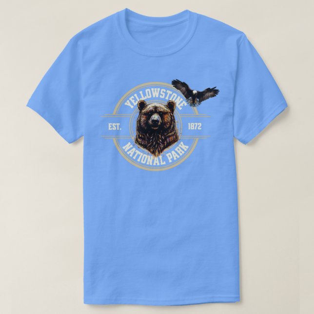 Bear Yellowstone National Park Eagle T Shirt (Design framsida)