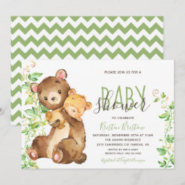 Bear Zoo Animal Jungle Baby Shower-inbjudan Inbjudningar