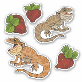 Bearberry Bearded Dragons Sticker lycklig Klistermärken