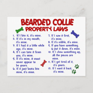 BEARBETAD COLLIE Egendom LAGSTIFTNING 2 Vykort