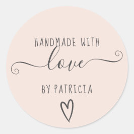 Bearbetad kärlek-typografi minimalistisk  rosa runt klistermärke