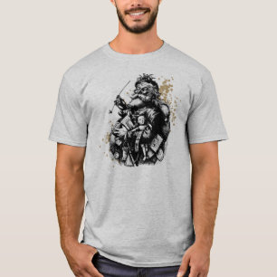 Bearbetad och utspridd jultomtsbelysning t-shirt