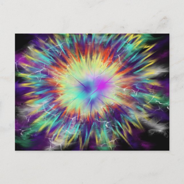 Bearbetning Art Rosa Aqua Blue Gult 20 okt 17 ESSL Vykort (Framsida)