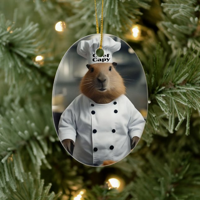 Bearbetningsprocessen: den kulinariska kapybara julgransprydnad keramik (Träd)