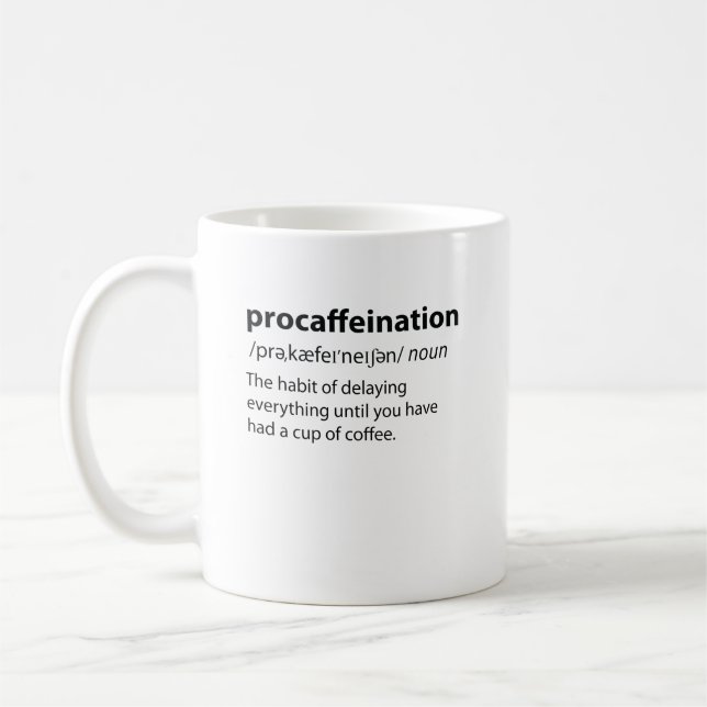 Bearbetningssfunktioner i lexikondefinition kaffemugg (Vänster)