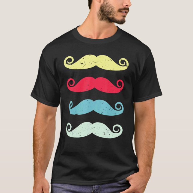 Beard 90s Mustache T Shirt (Framsida)