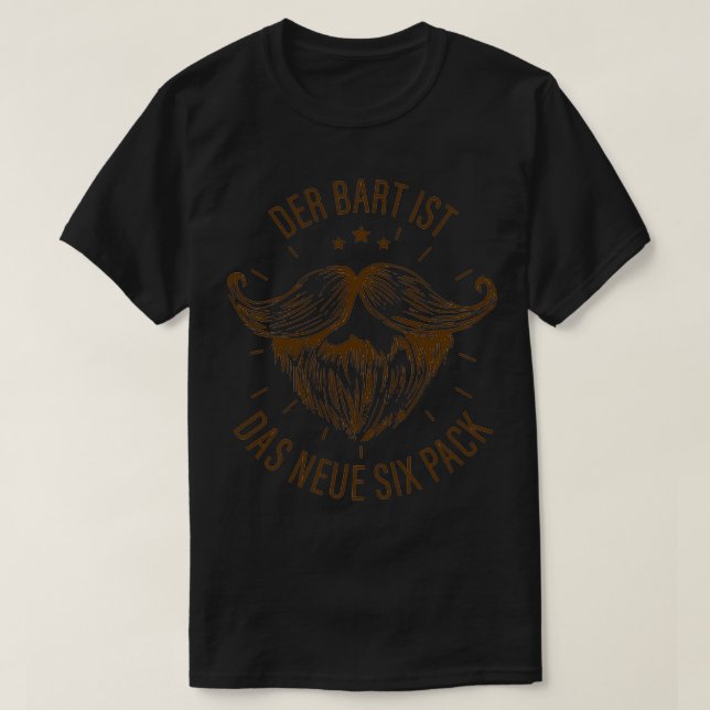 Beard är det nya Sixpack Mustache Design 3 T Shirt (Design framsida)