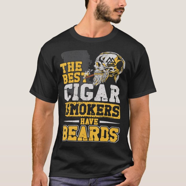 Beard Beared Man Cigar the best Cigar Smokers H T Shirt (Framsida)