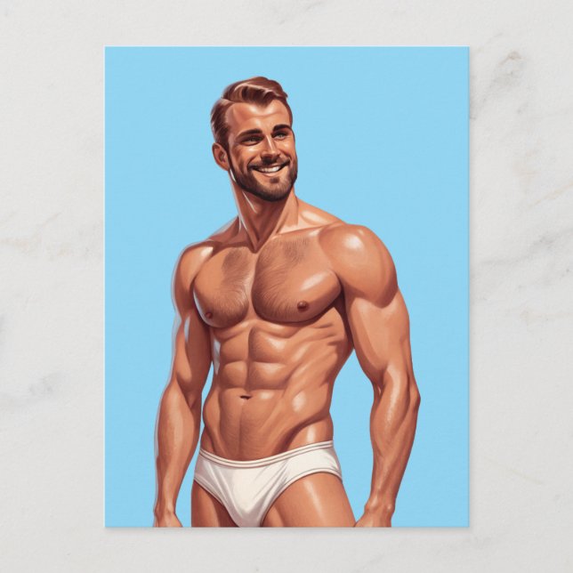 Beard & Brightness: The Modern Man in Retro Style Vykort (Framsida)