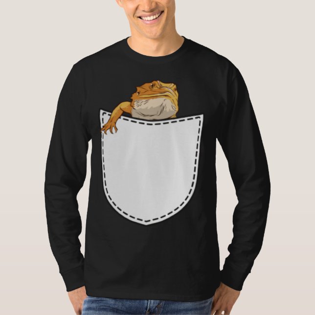 Beard Dragon in Artificial Chest Pocket Reptile Li T Shirt (Framsida)