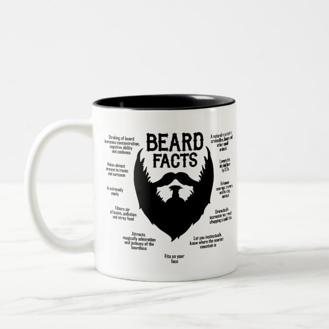 Beard Facts (svart) Två-Tonad Mugg (Vänster)
