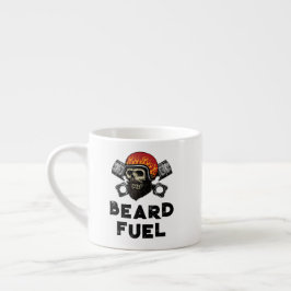 BEARD FUEL Funny Manar Skull & Flames Joke Gift Espressomugg