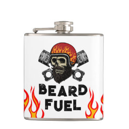BEARD FUEL Funny Manar Skull & Flames Joke Gift Fickplunta