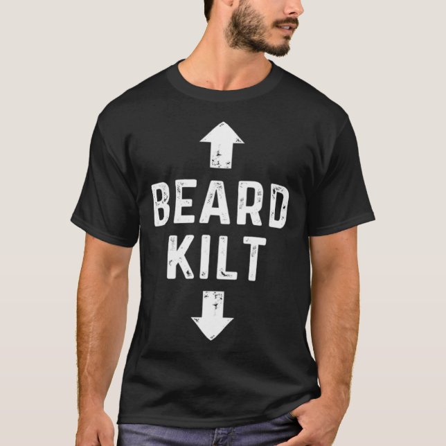 Beard Kilt Scottish T Shirt (Framsida)