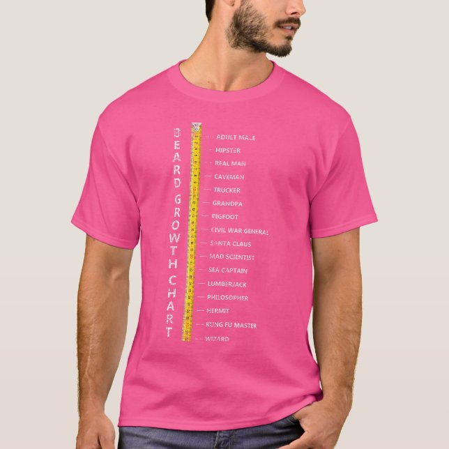 Beard Length Growth Chart Ruler How Long Is Your B T Shirt (Framsida)