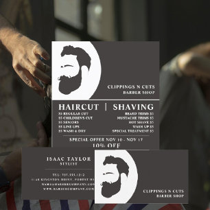Beard Logotyp, Manar Barbers Affärskort Visitkort