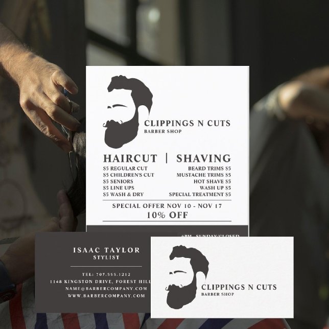 Beard Logotyp, Manar Barbers Reklam Flygblad (Skapare uppladdad)