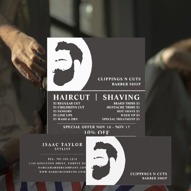 Beard Logotyp, Manar Barbers Reklam Flygblad (Skapare uppladdad)