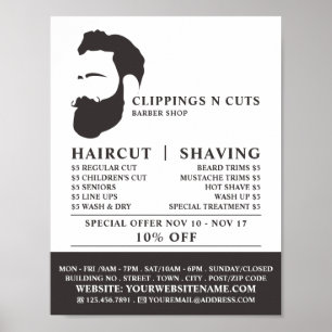 Beard Logotyp, Manar Barbers Reklam Poster