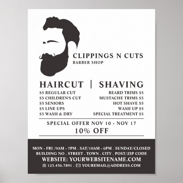 Beard Logotyp, Manar Barbers Reklam Poster (Framsidan)