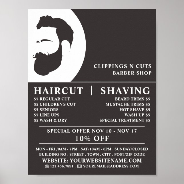 Beard Logotyp, Manar Barbers Reklam Poster (Framsidan)