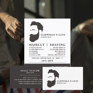 Beard Logotyp, Manar Barbers Visitkort