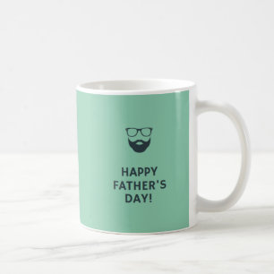 Beard man lycklig fars dag turquise kaffemugg