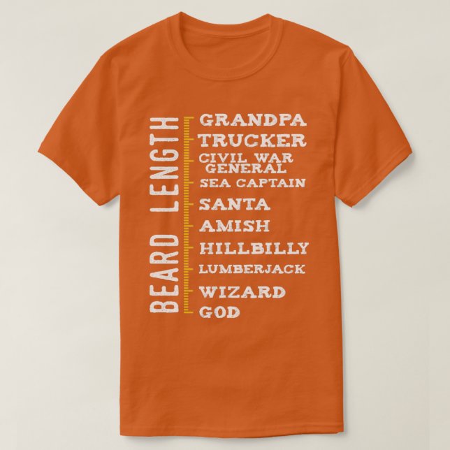 Beard Manar Beard Length T Shirt (Design framsida)
