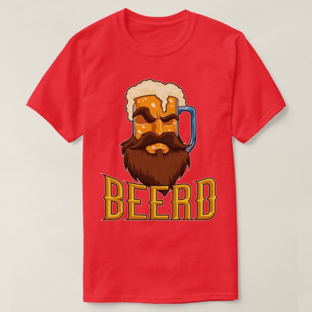 Beard Mugg Beerd Beer Älskare T Shirt (Design framsida)