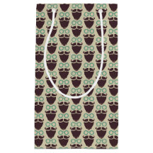 Beard Mustache Glass mönster, liten presentväska