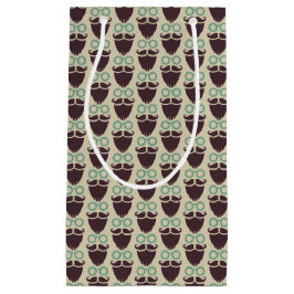 Beard Mustache Glass mönster, liten presentväska