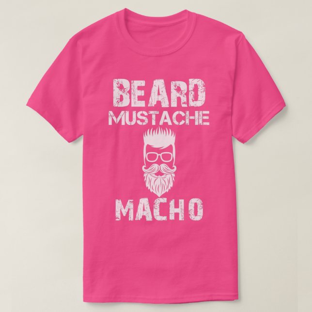 Beard Mustache Macho T Shirt (Design framsida)