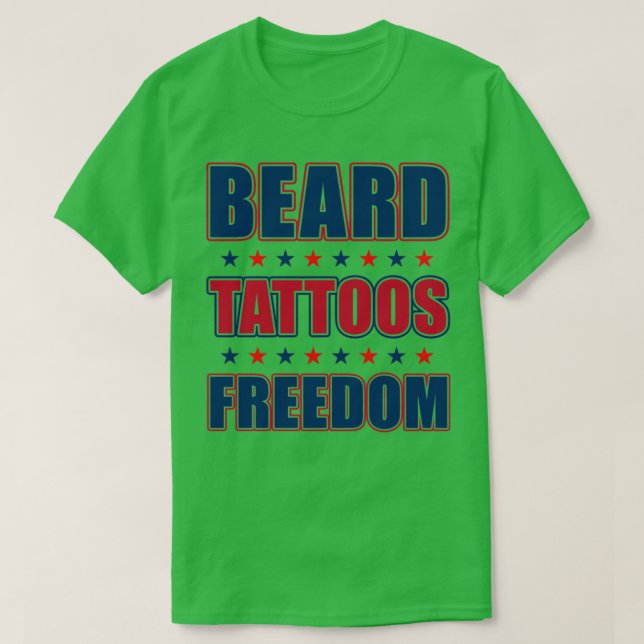 Beard och Tatto Manar American Gift Beared Pappa 2 T Shirt (Design framsida)