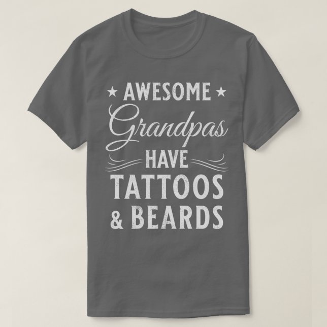 Beard och Tattoo Gift Bearded Grandfather Classic T Shirt (Design framsida)